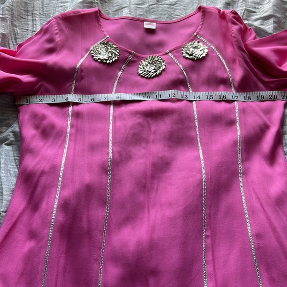 Shalwar kameez Kurta  sharara  pants Pink size L. Silver gotta on rayon cotton. - Picture 10 of 17
